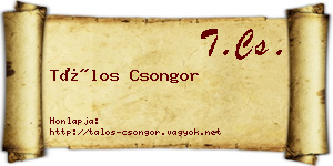 Tálos Csongor névjegykártya