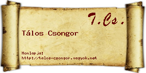 Tálos Csongor névjegykártya